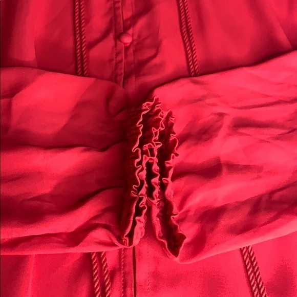 MAJE Rouge red Rope Tassle Chemise Blousante Top blouse women’s small new w tag - Picture 6 of 7